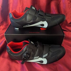 Peloton Black and Red Cycling Footwear Velcro Unisex Mens Size 47 USA Size 13